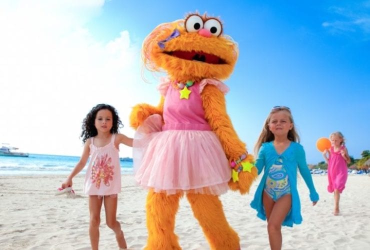 Sesame Street Characters and Kids at Beaches Negril