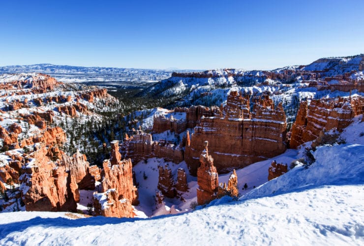 Winter activities in Zion National Park, Utah, USA