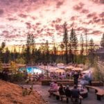 sunset over Rush Creek Lodge near Yosemite National Park