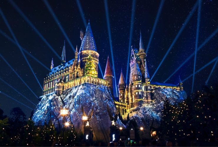 Hogwarts is all lit up for the holidays at Universal Orlando (Photo: Universal)