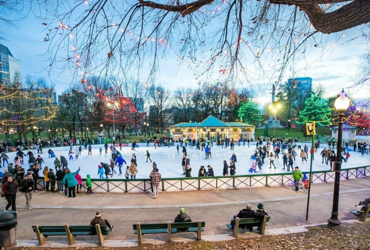 Ice skating at Boston's Frog Pond (Photo: Kyle Klein)