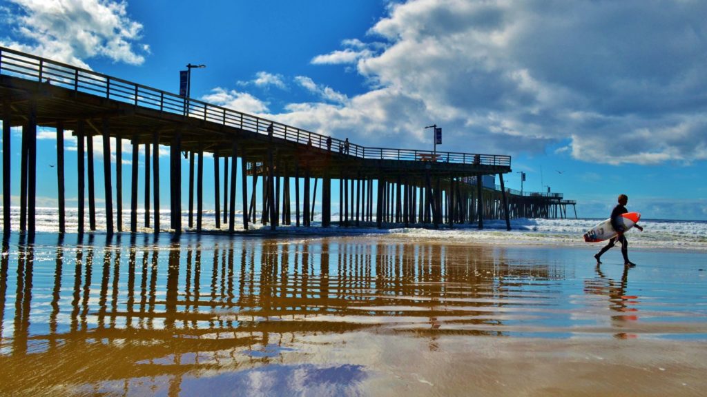 Surfer at Pismo Pier in San Luis Obispo (Photo: SLO CAL)