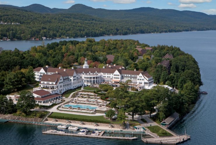 aerial view of The Sagamore Resort on Lake George