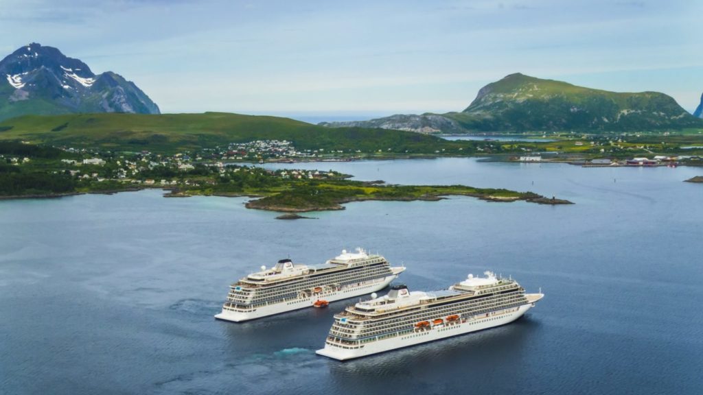 Viking Sky and Viking Sea Meet in Leknes (Photo: Viking Cruises)