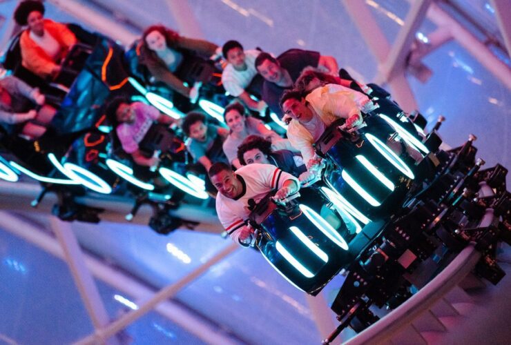 Riders on TRON Lightcycle/Run at Walt Disney World (Photo: Disney)