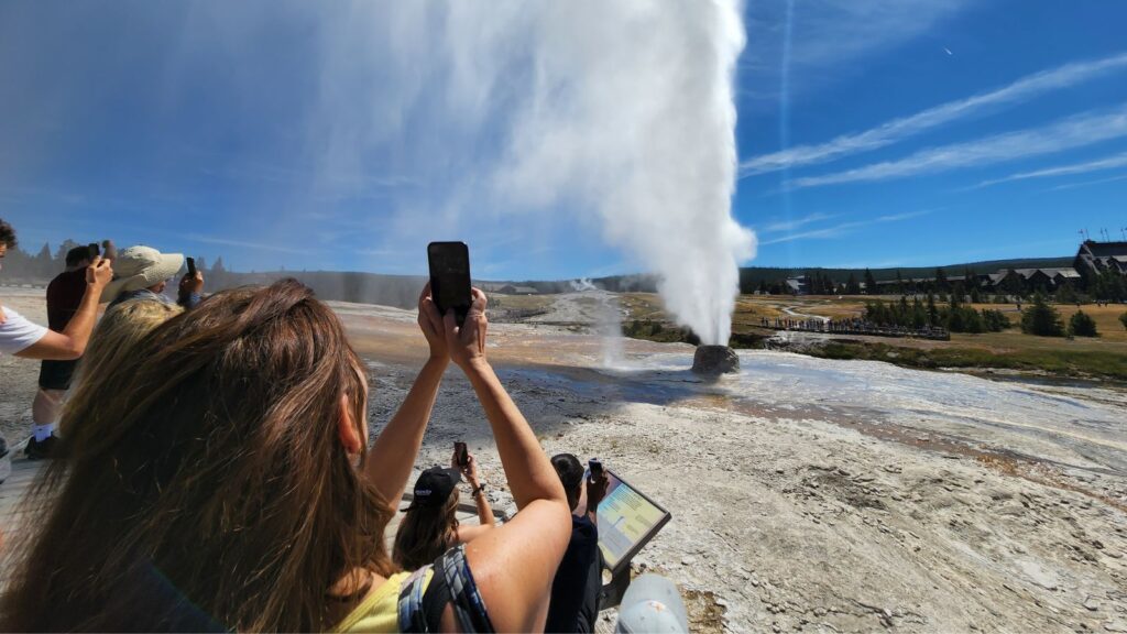 Old Faithful erupts at Yellowstone (Photo: Allison Tibaldi)