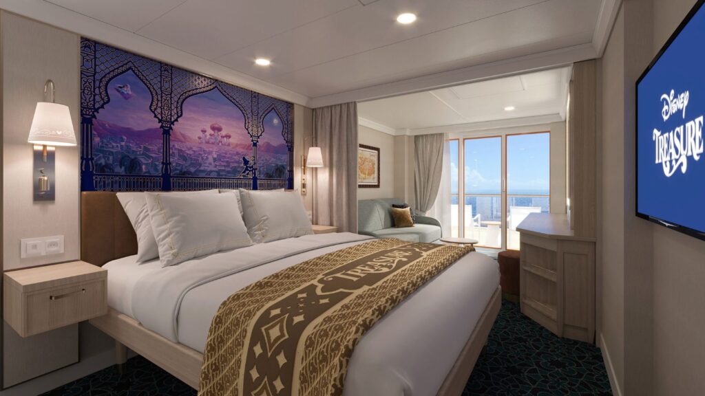 Artist rendering of a stateroom on the Disney Treasure (Photo: Disney Cruise Line)