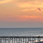 view of sunset over water in Beaufort, North Carolina