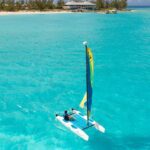 Catamaran on ocean in Bahamas