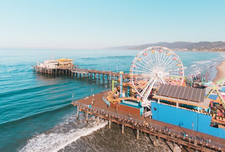 Santa Monica pier aerial view