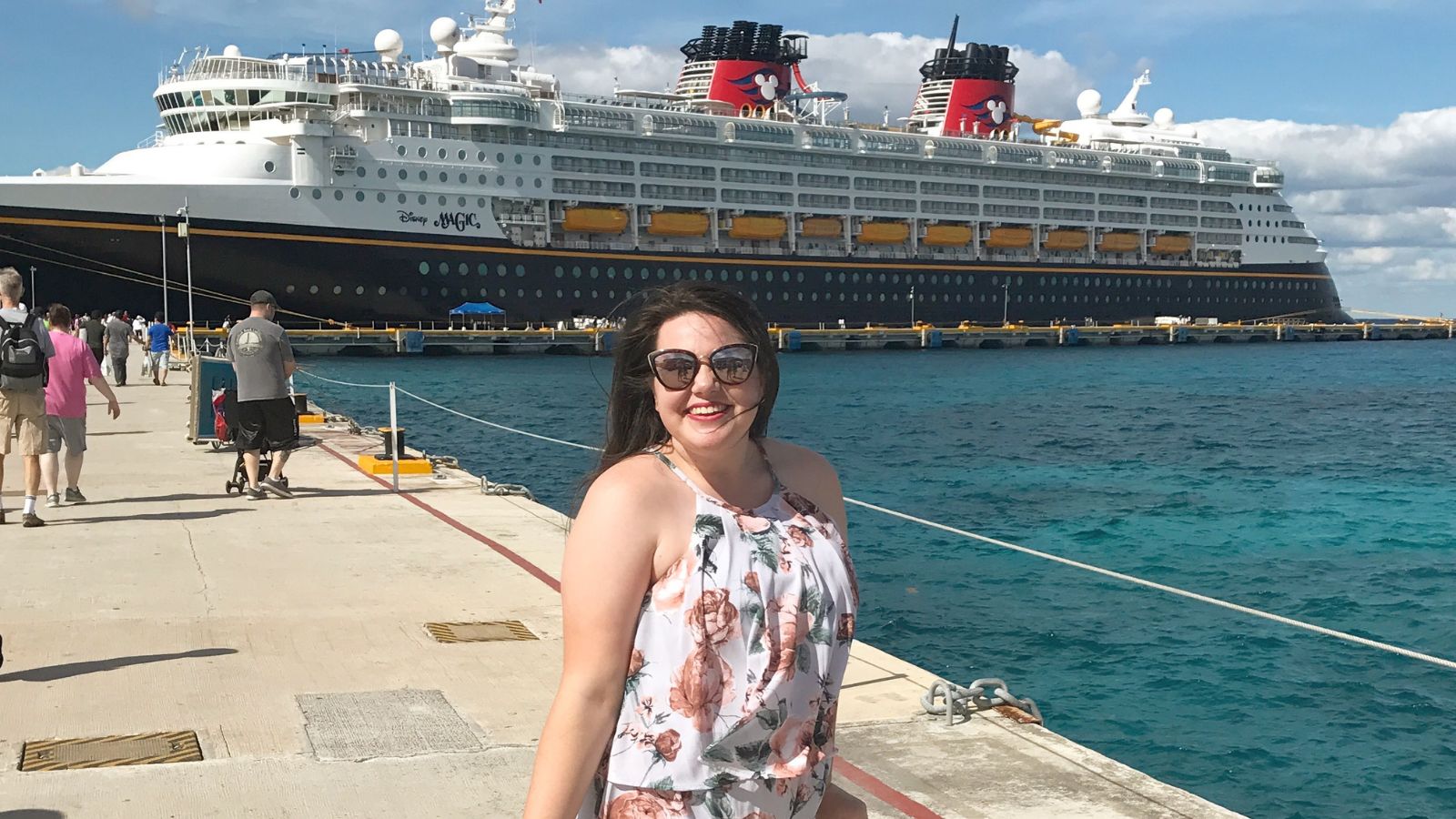 Megan duBois in front of the Disney Magic (Photo: Megan duBois)