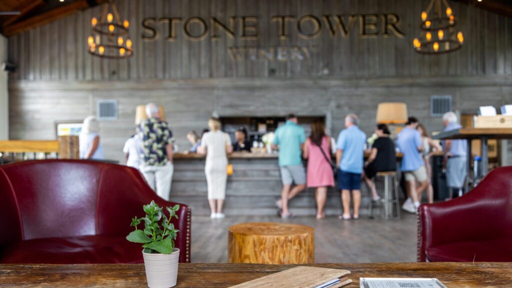 Tasting room at Stone Tower Winery in DC's Wine Country. 