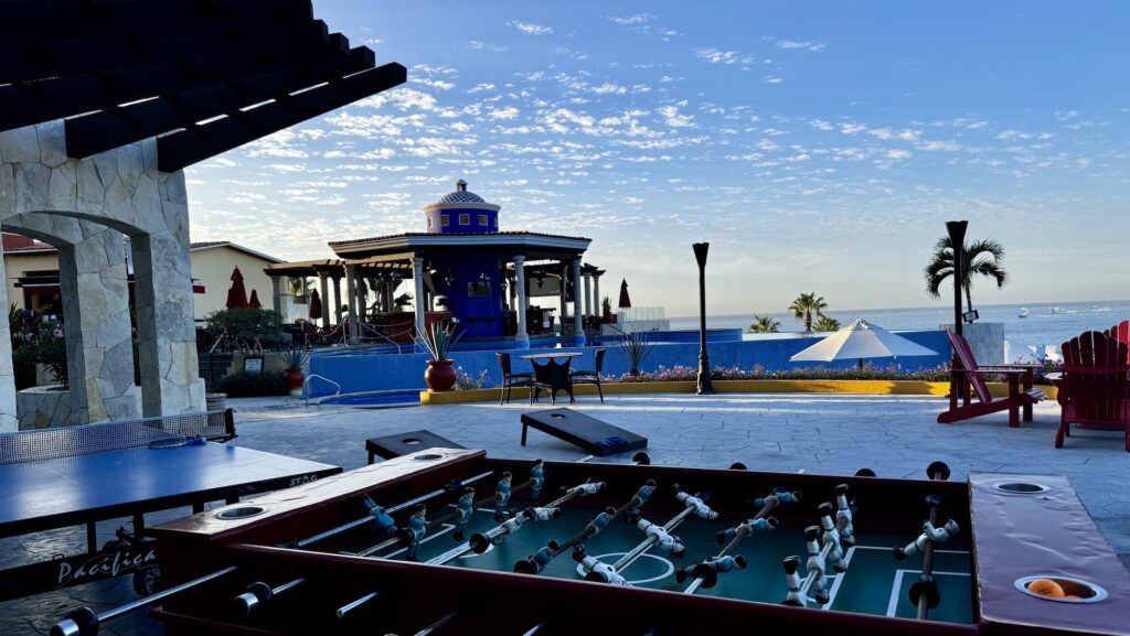 games area and pool at Hacienda Encantada resort in Cabo San Lucas