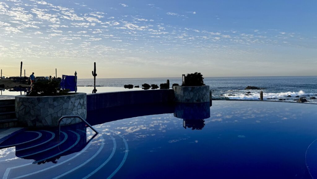 pool view at Hacienda Encantada resort in Cabo San Lucas