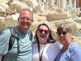 Megan and her family in Rome