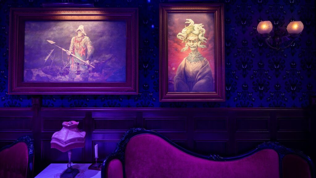 Portraits inside the Haunted Mansion Parlor