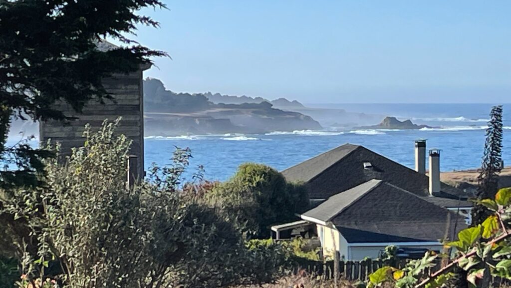 view of Mendocino and Pacific Ocean from MacCallum House